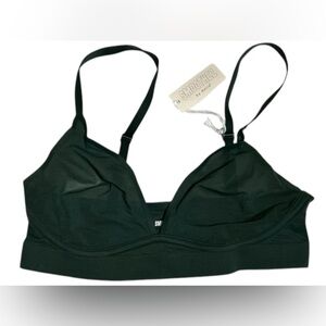NWT Aerie Women’s Size S Hunter Green SMOOTHEZ Mesh Triangle Bralette Lounge Bra